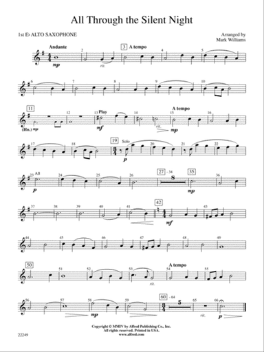 All Through the Silent Night: E-flat Alto Saxophone