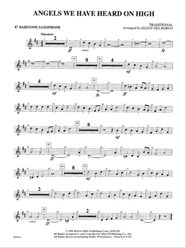 Angels We Have Heard on High: E-flat Baritone Saxophone
