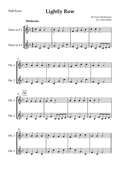 Lightly Row for Horn in F Duo
