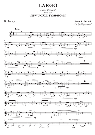 Largo from "New World Symphony" for Trumpet and Piano