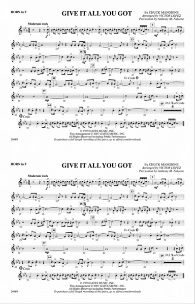 Give It All You Got: 1st F Horn