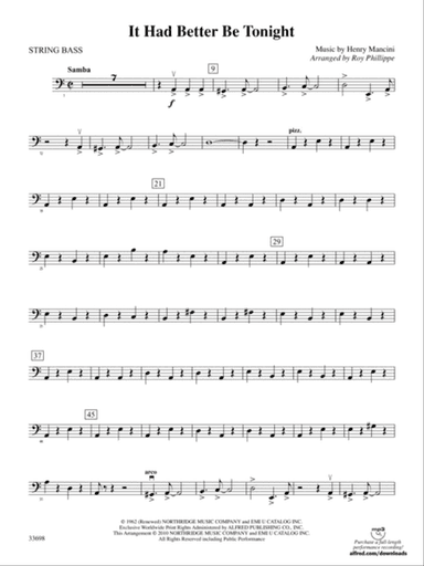 It Had Better Be Tonight (from The Pink Panther): String Bass