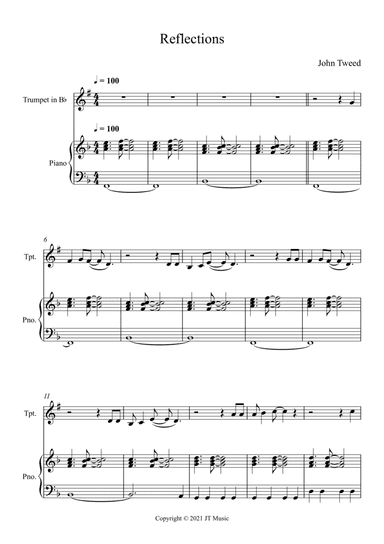 Reflections for Trumpet and Piano