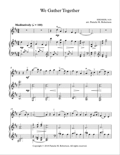 We Gather Together - Piano and Violin