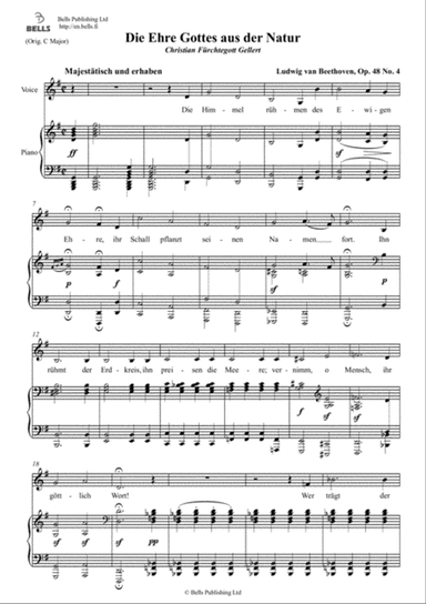 Die Ehre Gottes aus der Natur, Op. 48 No. 4 (G Major)