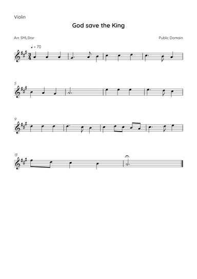 God Save the King to VIOLIN beginners!