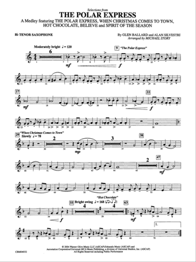 The Polar Express, Selections from: B-flat Tenor Saxophone