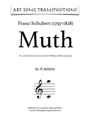 SCHUBERT: Muth, D. 911 no. 22 (transposed to A minor)
