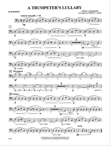Trumpeter's Lullaby (with Trumpet Solo): Bassoon