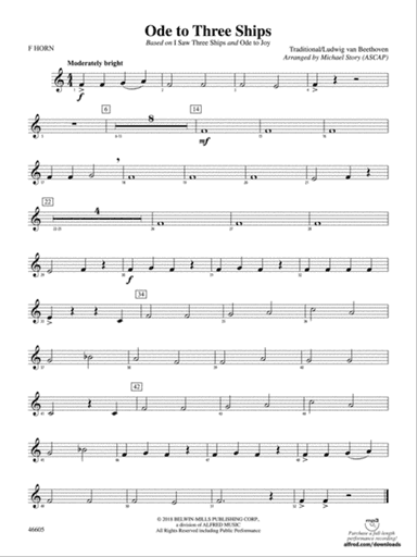 Ode to Three Ships: 1st F Horn