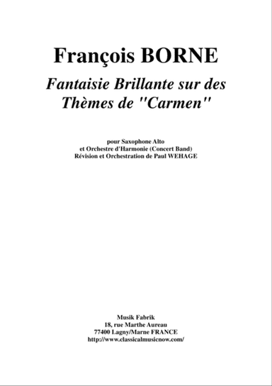 Fantaisie Brillante sur des Thèmes de Carmen for alto saxophone and concert band, score and complete
