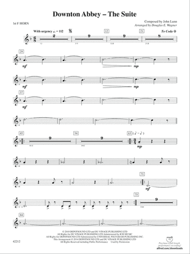 Downton Abbey -- The Suite: 1st F Horn