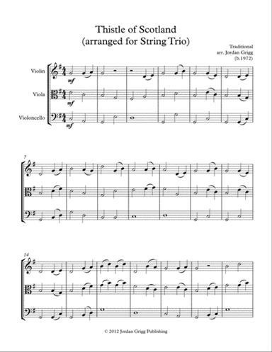 Thistle of Scotland (arranged for String Trio)