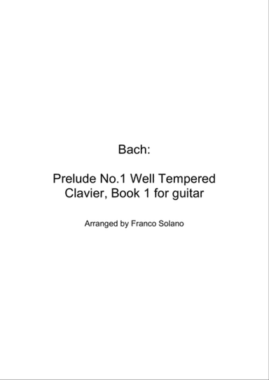 Bach Prelude No.1 Well Tempered Clavier, Book 1 for guitar