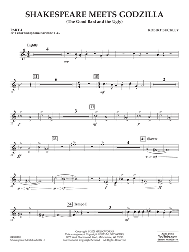 Shakespeare Meets Godzilla (The Good Bard and the Ugly) - Pt.4 - Bb Tenor Sax/Bar. T.C.