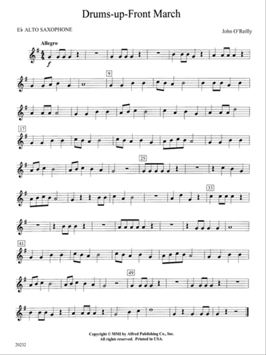 Drums-up-Front March: E-flat Alto Saxophone