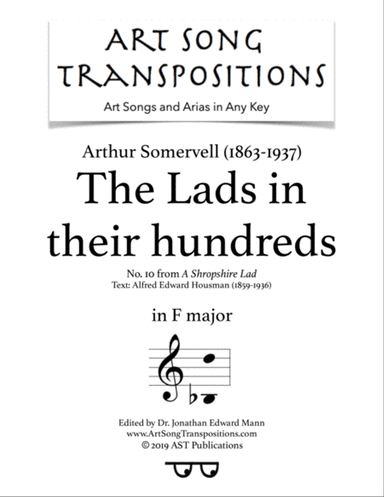 SOMERVELL: The Lads in their hundreds (transposed to F major)