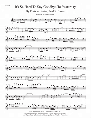 It's So Hard To Say Goodbye To Yesterday