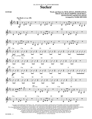 Sucker (arr. Mark Brymer) - Guitar