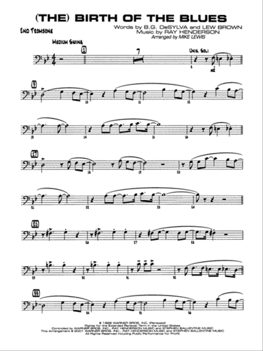 (The) Birth of the Blues: 2nd Trombone