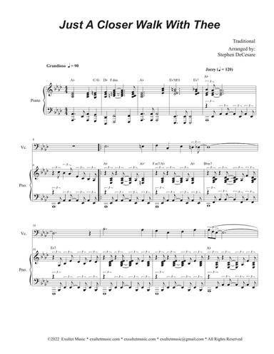 Just A Closer Walk With Thee (Cello solo and Piano)
