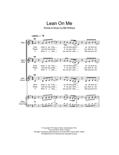 Lean On Me (arr. Barrie Carson Turner)
