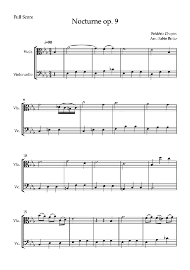 Nocturne Op.9 No. 2 (Frédéric Chopin) for Viola & Cello Duo