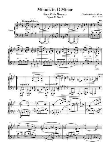Minuet Opus 51 No. 2 in G Minor