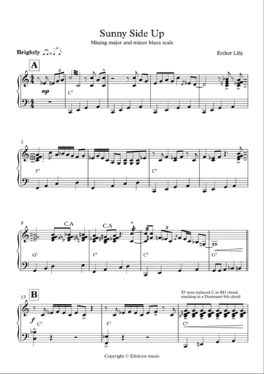 Sunny Side Up - C Blues Etude