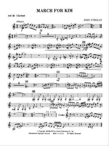 March for Kim: 3rd B-flat Clarinet