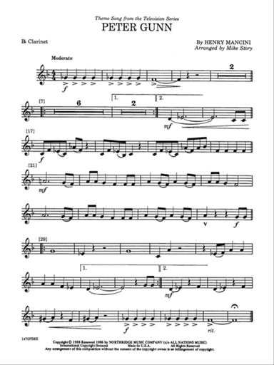 Peter Gunn: 1st B-flat Clarinet