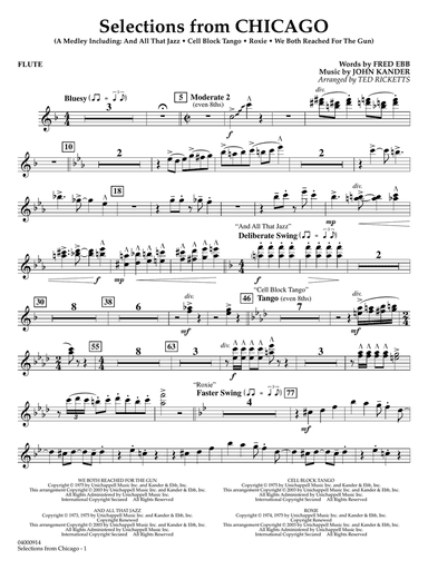 Selections from Chicago (arr. Ted Ricketts) - Flute