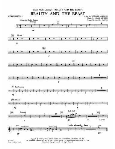 Beauty and the Beast (arr. Calvin Custer) - Percussion 2