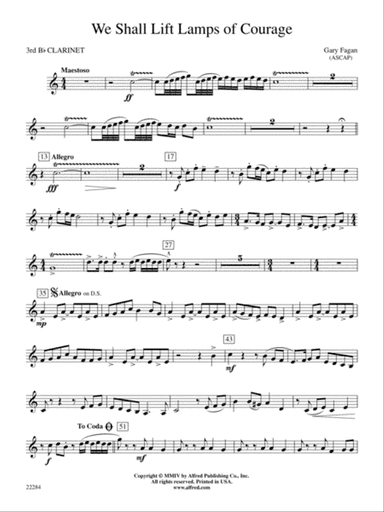 We Shall Lift Lamps of Courage: 3rd B-flat Clarinet