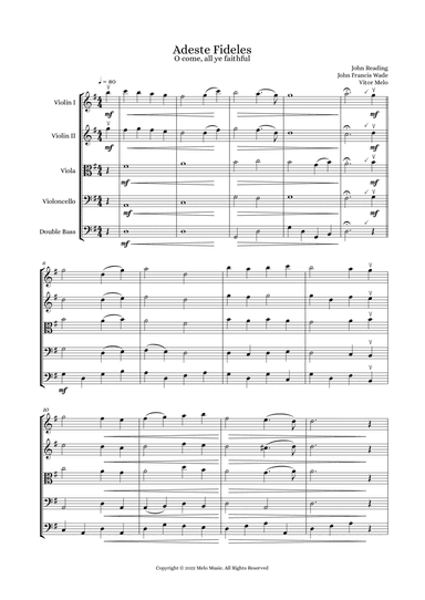 Adeste Fideles (O Come, All Ye Faithful) - String orchestra