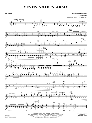 Seven Nation Army (arr. Larry Moore) - Violin 1