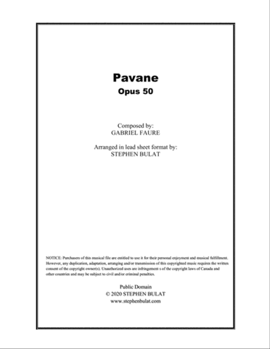 Pavane (Faure) - Lead sheet (key of Am)
