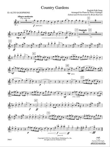 Country Gardens: E-flat Alto Saxophone