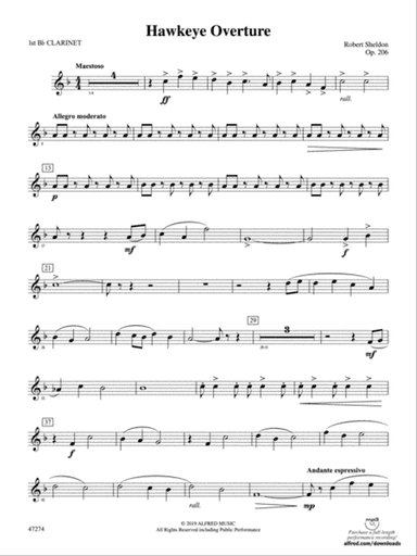 Hawkeye Overture: 1st B-flat Clarinet