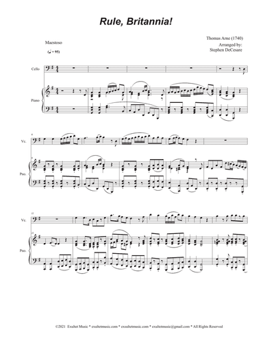 Rule, Britannia! (Cello solo with Piano)