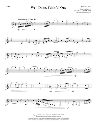 Well Done, Faithful One - Violin 1
