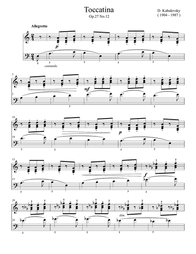 Kabalevsky Toccatina Op.27 No.12
