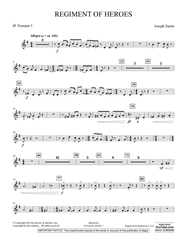 Regiment Of Heroes Windependence Artist Level - Bb Trumpet 3