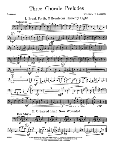 Three Chorale Preludes: Bassoon