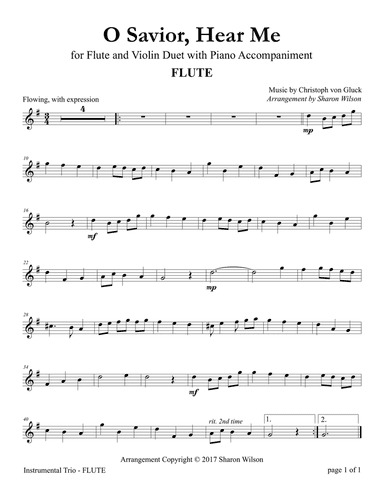 O Savior, Hear Me (Flute and Violin Duet with Piano Accompaniment)