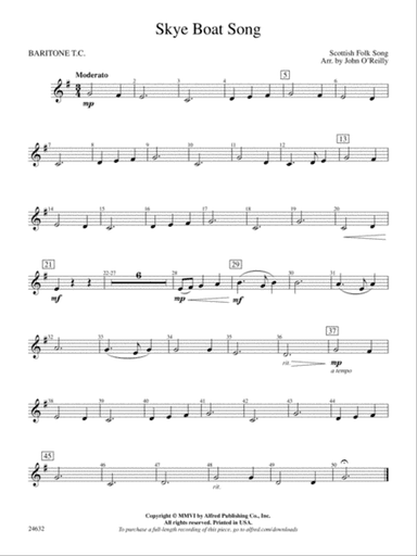 Skye Boat Song: Baritone T.C.