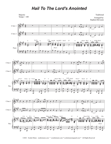 Hail To The Lord's Anointed (Duet for C-Instruments) - Piano accompaniment)