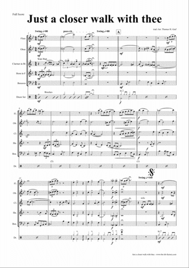 Just A Closer Walk With Thee - New Orleans Funeral - Wind Quintet