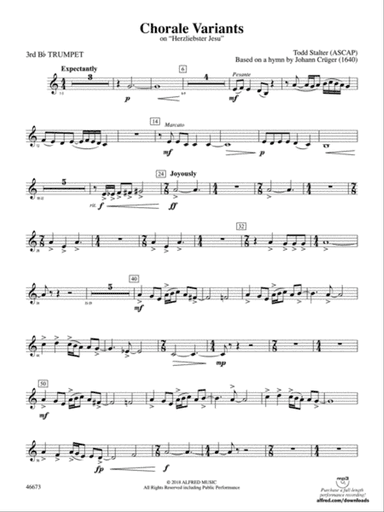 Chorale Variants: 3rd B-flat Trumpet