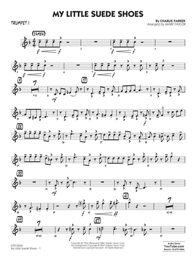 My Little Suede Shoes (arr. Mark Taylor) - Trumpet 1